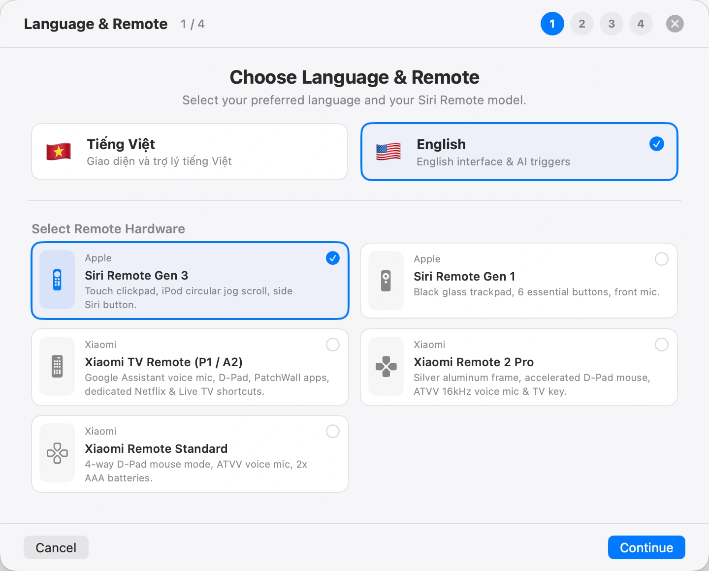 1. Language & remote